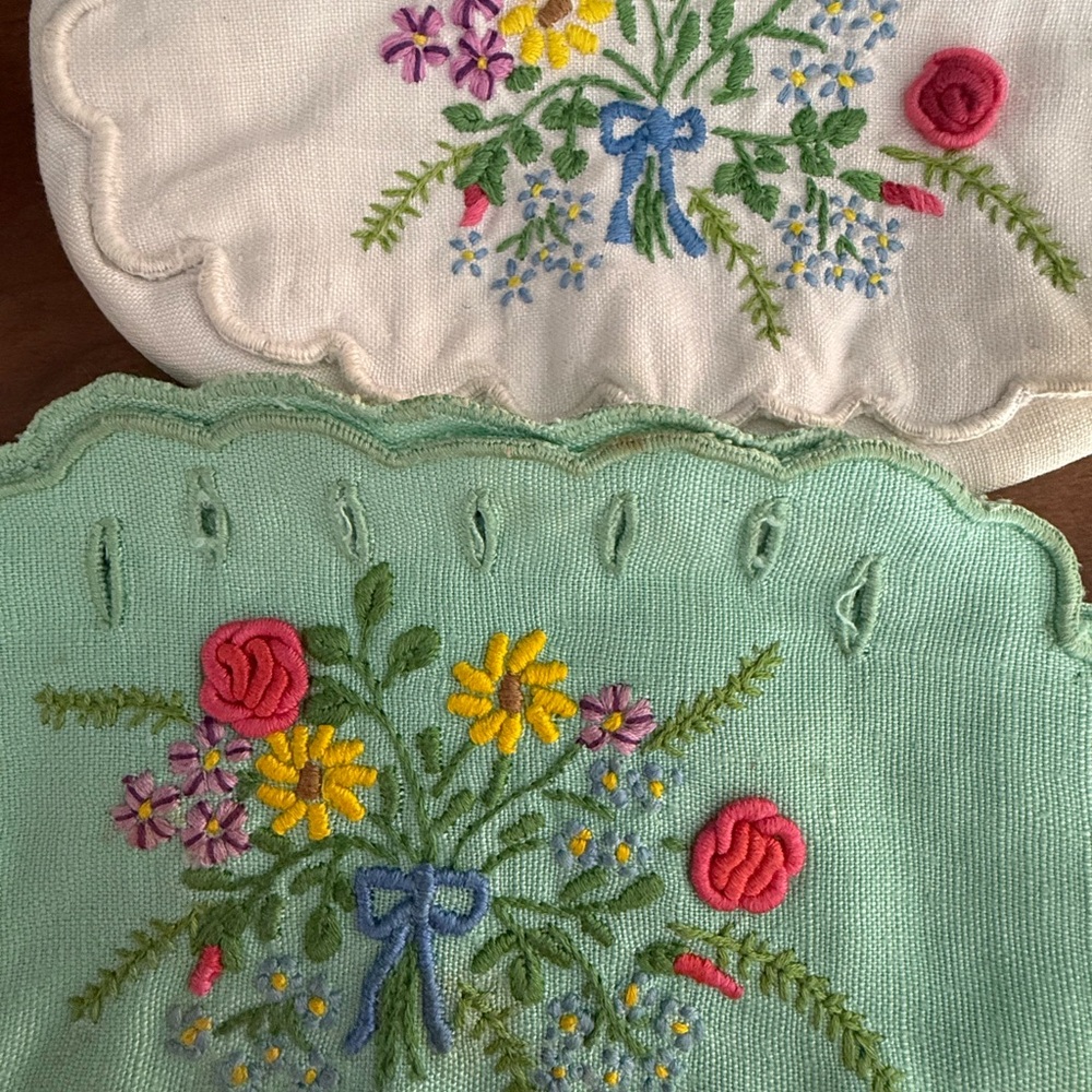 Floral Embroidered Pouches